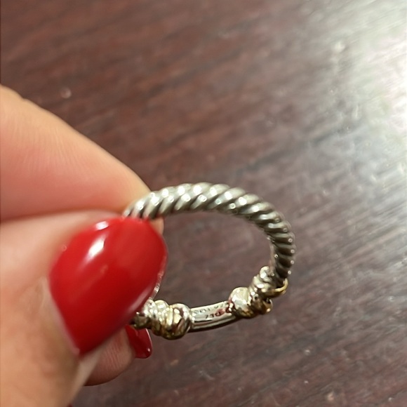 David Yurman Helena Collection Elegant Two-Tone Diamond Ring - Picture 6 of 8